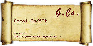 Garai Csák névjegykártya